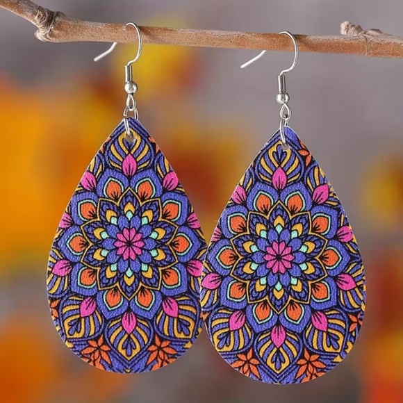 Jewelry - Vintage Boho Mandala Colorful Festival Earrings